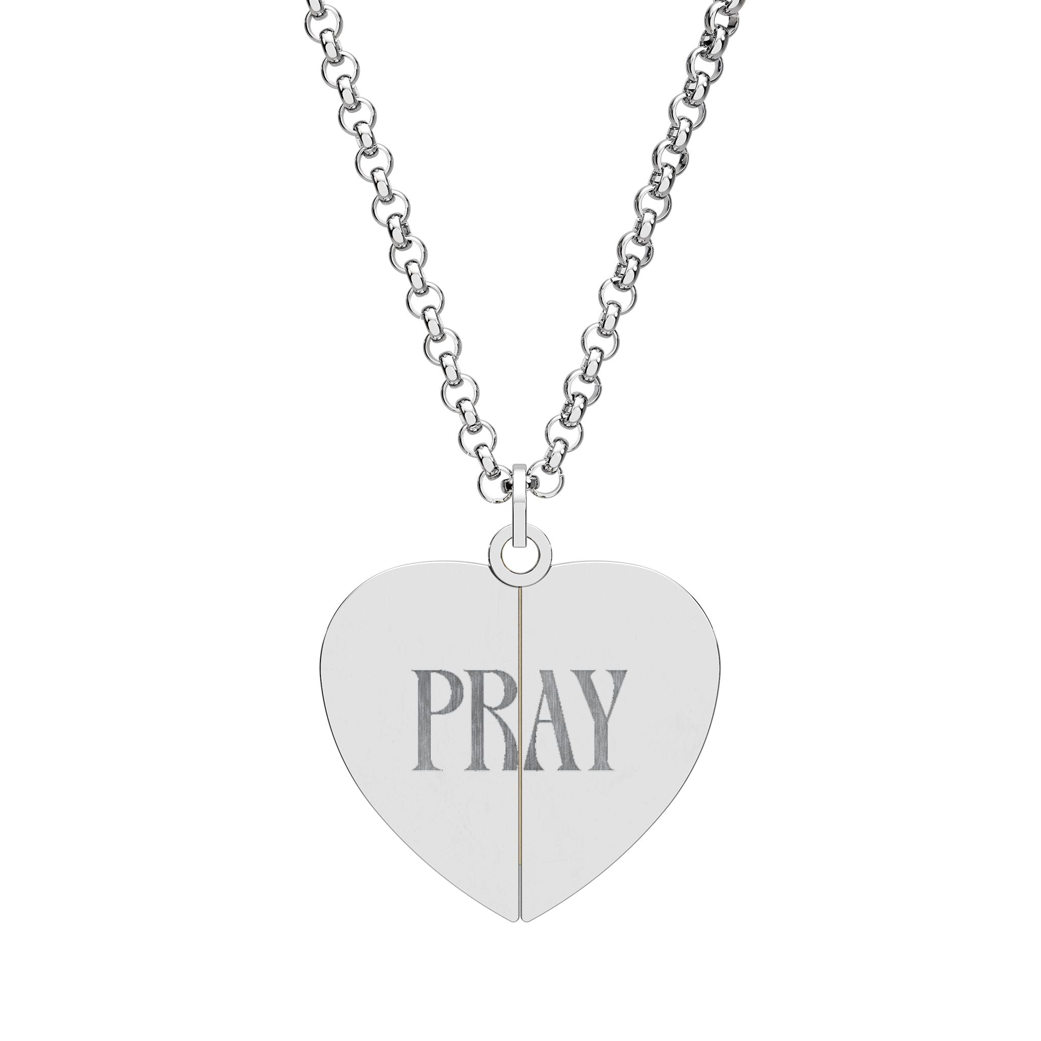 PRAY UNTIL SOMETHING HAPPENS HEART NECKLACE