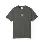 grey tshirt with quiet trust phrase