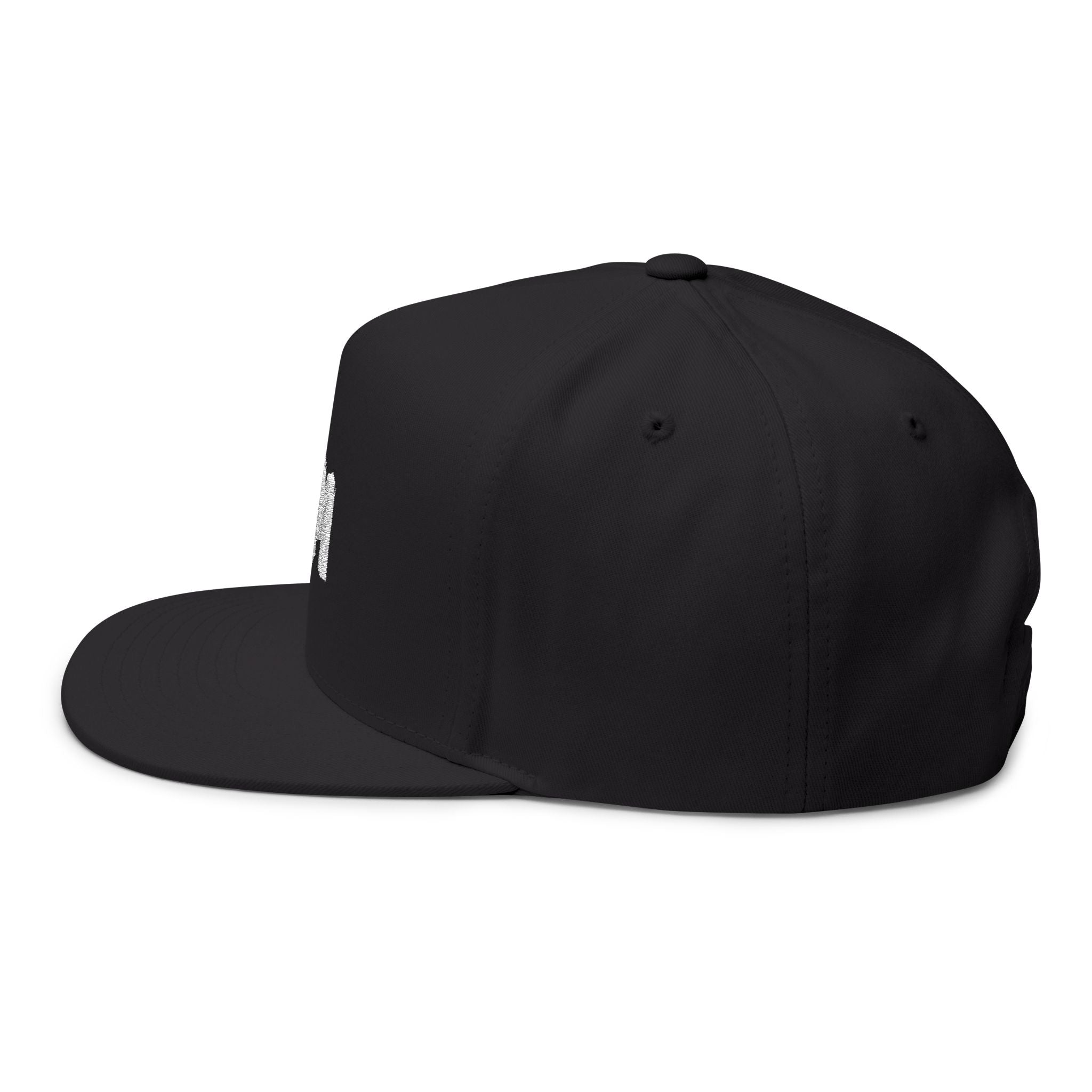 Black baseball cap on a white background
